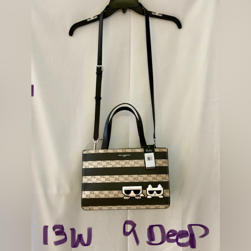 Karl Lagerfeld Tan and Black Shoulder Bag